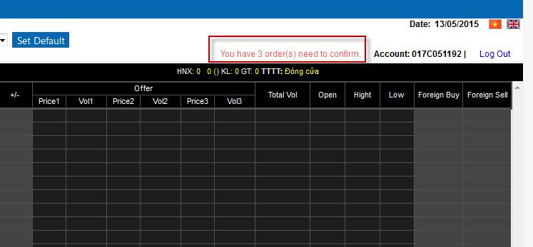 Step 1: Select from date and to date. Step 2: Click to show all bonds have converted on your selected period 1.4.3. Confirm Order.