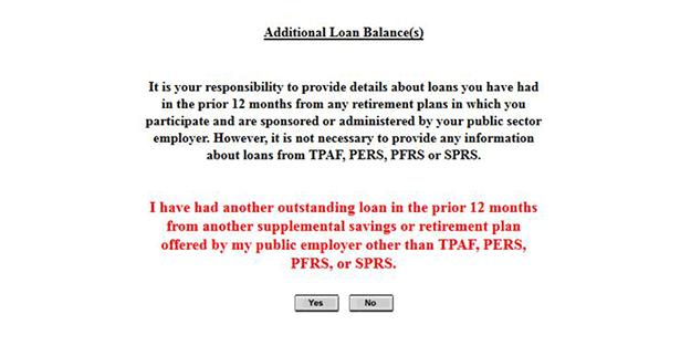 Loan Application Page When you click on the "Agree" button, the "Loan Application" page opens.