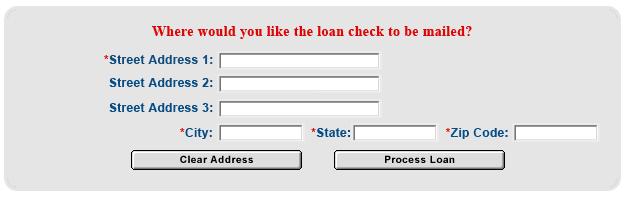 Provide an Address for Mailing Your Loan Check On the next screen, verify or enter the address to which the Division of Pensions and Benefits should mail your loan check.