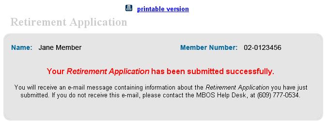 To exit the application, click the "Home" button near the MBOS page header.