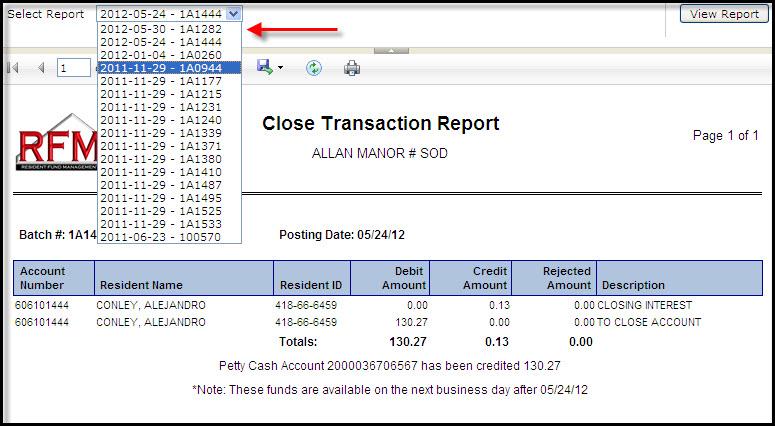 Debit and Credit Transaction Debit and Credit Transaction Items posted by National Datacare are reported to the facility on a Debit and Credit Transaction report.