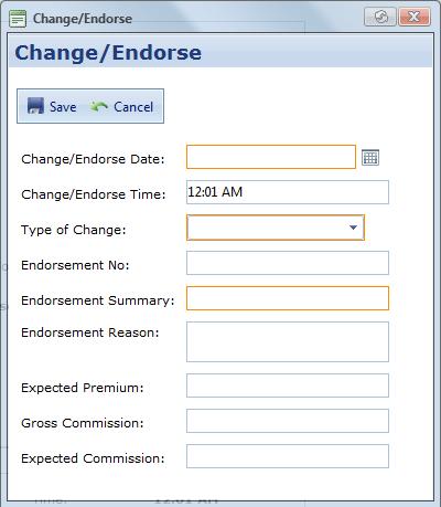 When an endorsement / change has been done for a policy, you will see a dropdown box at the top of the policy overview.