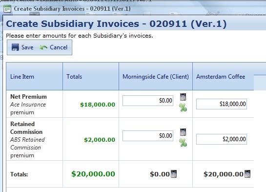 Click Save to generate the invoices.