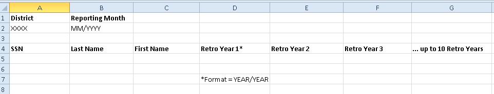 Reporting Multiple Years of Retroactive Pay with Spreadsheet Submission A spreadsheet can be used to report up to 10 years of retroactive payments and must be used for retroactive payments in excess