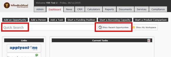 Y.net Open an Opportunity Step by step instruction Search for OR click on Show