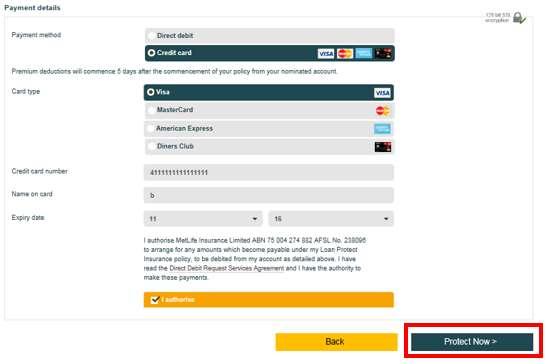 Customer Declaration Ensure your customer/s agree to the declaration and then click I acknowledge & consent to proceed.