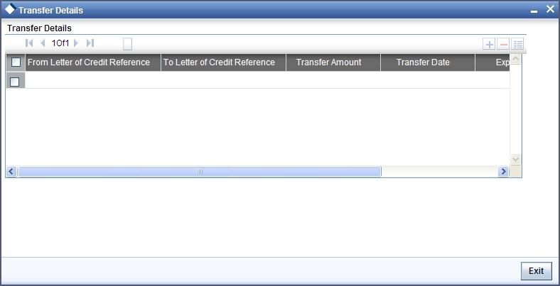 6.12 Specifying Transfer Details Click Transfer Details button to invoke the following screen. Specify the following details.