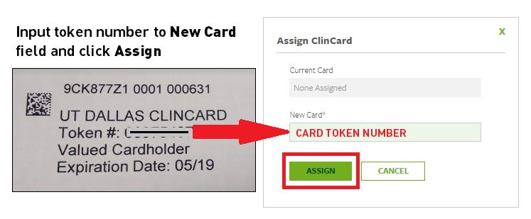 At the Assign ClinCard pop-up (below right), input the Token # from the envelope containing the subject s ClinCard, and