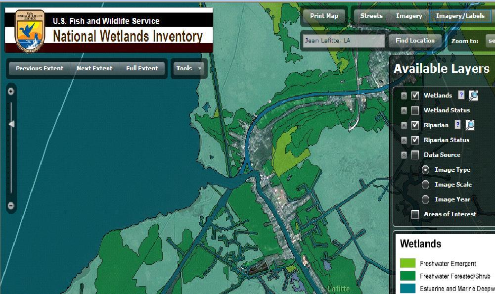 National Wetlands Inventory Map *NWI maps are to be used from primary screening.