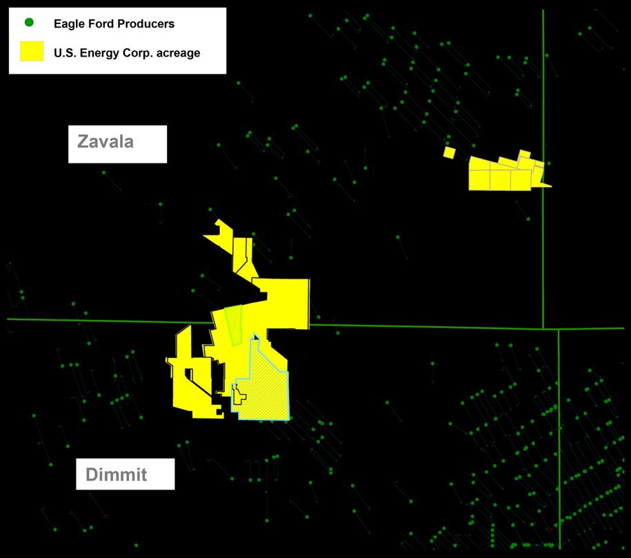 Eagle Ford Potential 12,321 gross (2,468 net) acres in Zavala and Dimmit County, TX with Contango and CML Neighboring operators