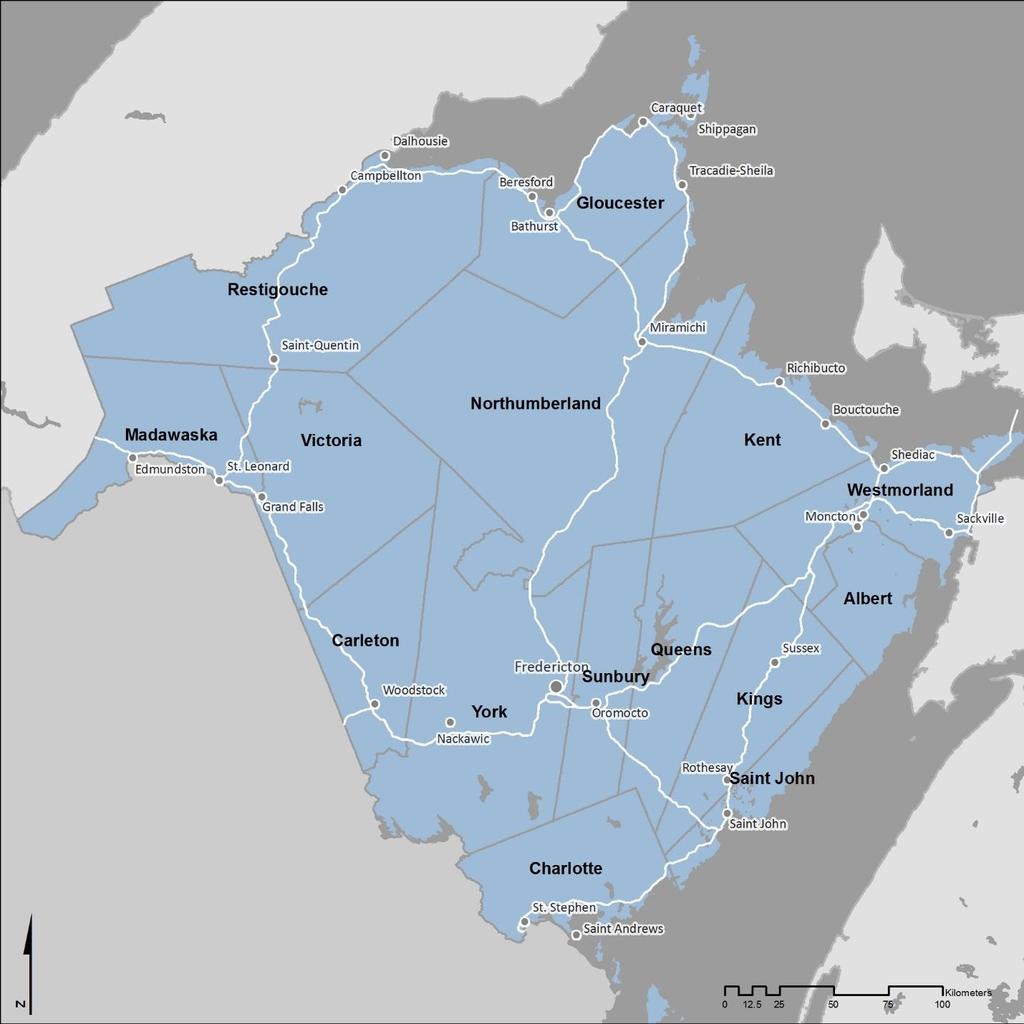 Map 1: New Brunswick