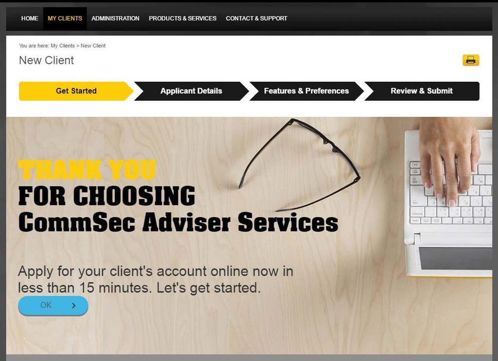 05. Adding a new client Dividend Direction To set up a new client account, click My Clients on the menu then Add Client.