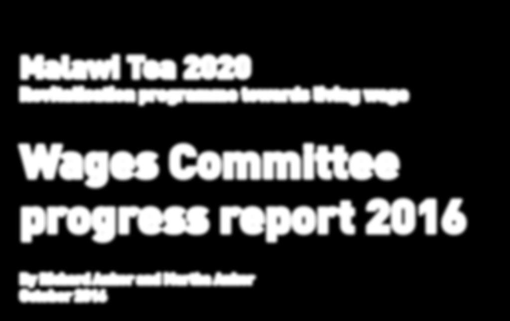 Committee progress report 2016 By