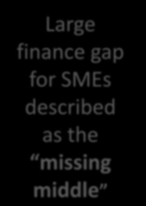 SMES ACCESS TO FINANCE: EXISTING GAP Lending growth will remain slow in 2012, with the bulk of lending going to larger companies creating a finance need for SMEs in KSA SAR Microfinance SME Large