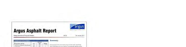 Argus Asphalt Report The Argus Asphalt Report is a weekly publication covering US and international asphalt prices, market developments and industry news.