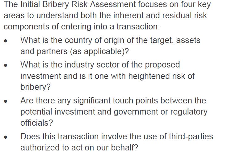 Initial Bribery Risk