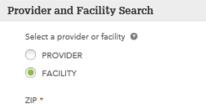 health plan clients can add up to 5 providers and facilities User updates radio button to Provider or Facility to