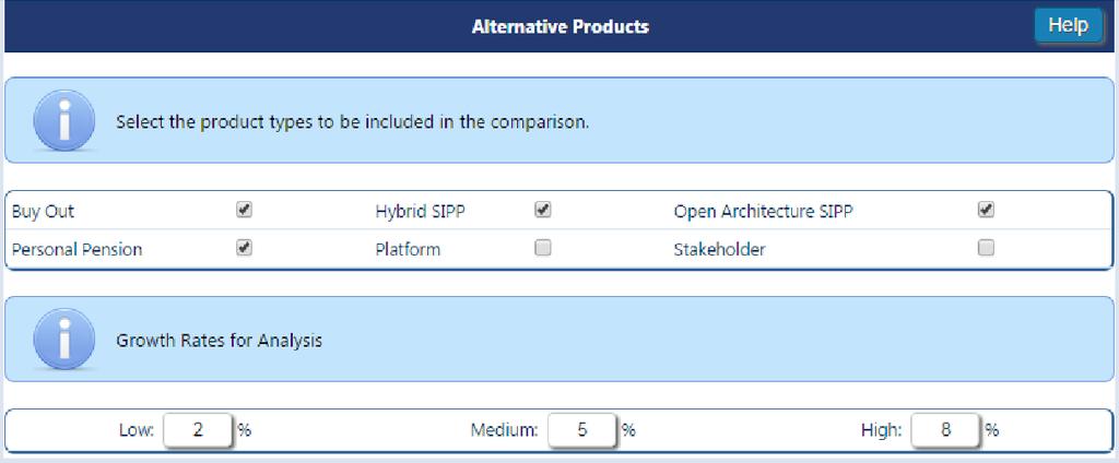 ALTERNATIVE PRODUCTS All types will be selected as default apart from Platform.