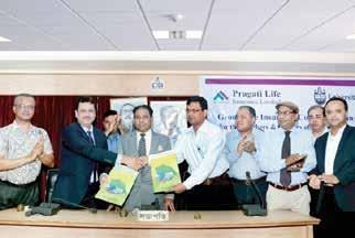 Group Insurance Contract signing between Pragati Life Insurance Limited and University of Chittagong.