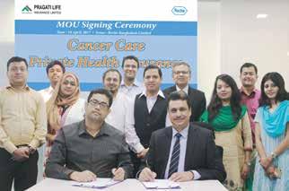 Pragati Life Insurance Limited and Roche Bangladesh Limited have signed an MOU for developing Innovative Insurance Product for Bangladesh Market. CEO of Pragati Life, Mr. Md.