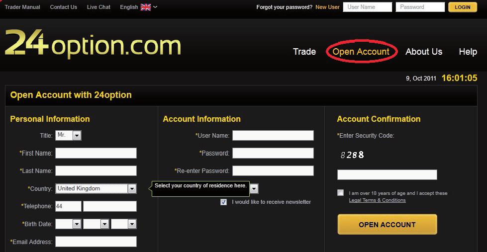 Registration To trade binary options via 24option s website, clients need to go through the registration process.