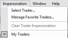 The Manage Favorite Traders window displays. 2.