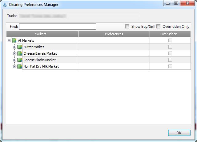 Managing Clearing Preferences A user (trader or a broker impersonating a trader) may manage clearing preferences.