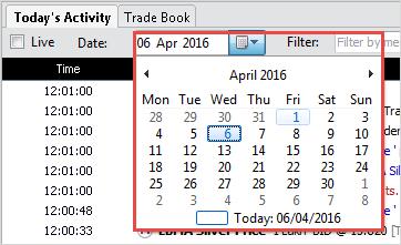 1. Edit the view to include the Activity Log Filter. 2. Deselect the Live checkbox. 3. Select a date. Activity for the selected date will display.