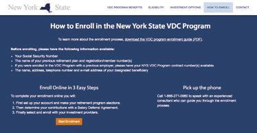 ENROLL Introducing Retirement @Work. Your retirement savings website Retirement@Work is the online retirement plan enrollment and management system for the NYS VDC Program.
