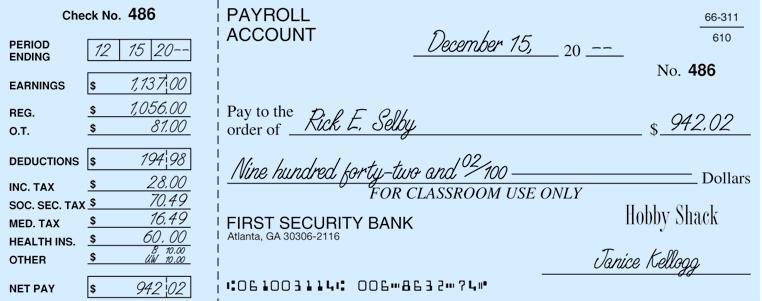 20 EMPLOYEE S PAYROLL CHECK page 357 1 2 1.