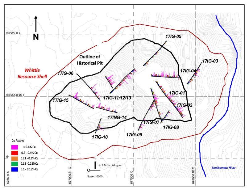 expansion of resources both laterally and at depth Drill hole assays confirmed the high gold tenor of the Ingerbelle mineralization estimated from historical production data to average 0.