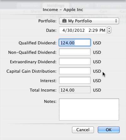 5.7. Return of Capital 24 The form lets you enter an amount for each of your income categories.