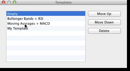 The first 9 templates can be quickly applied from the keyboard with the keys 1 through 9. 8.2.3 Managing Your Templates You can manage your existing templates by choosing Manage Saved Templates.