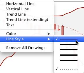 You can change the default line style from the Line Style menu: Horizontal Lines Horizontal lines