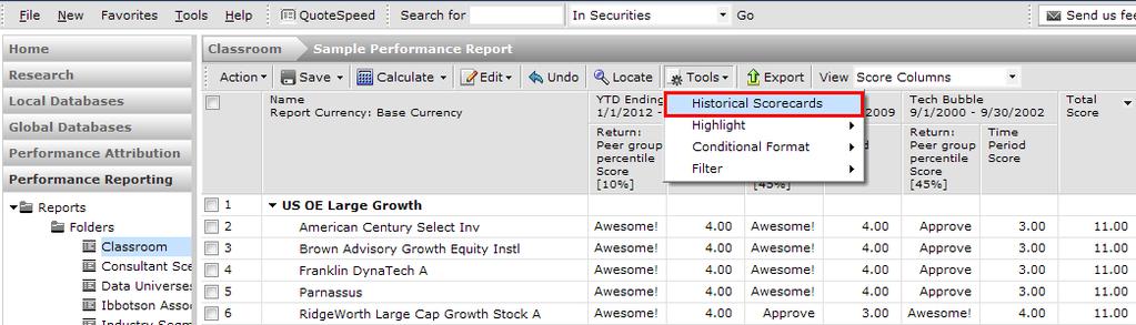 Go to the Tools drop down, should you want to activate the Historical