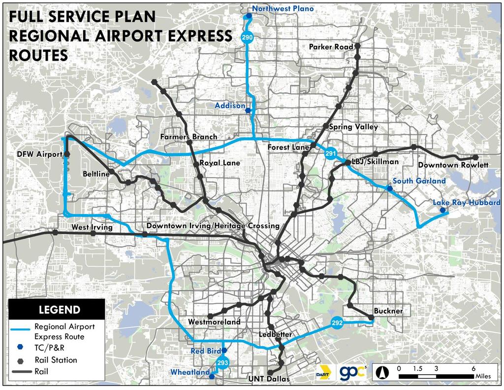 Crosstown/Airport Express Element Four (4) corridors Fills gap for key crosstown