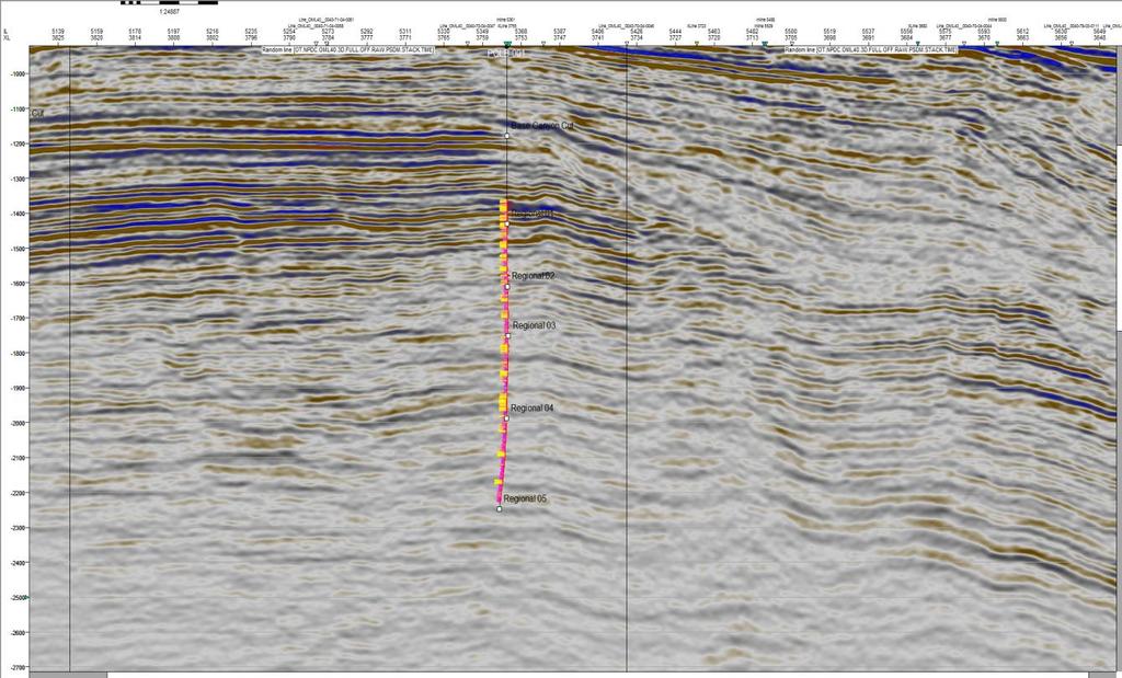 Seismic section through Polobo-1 A A TWT (ms)