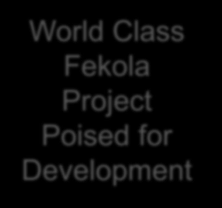 prices World Class Fekola Project Poised for Development Over $40 million in the bank Additional financial