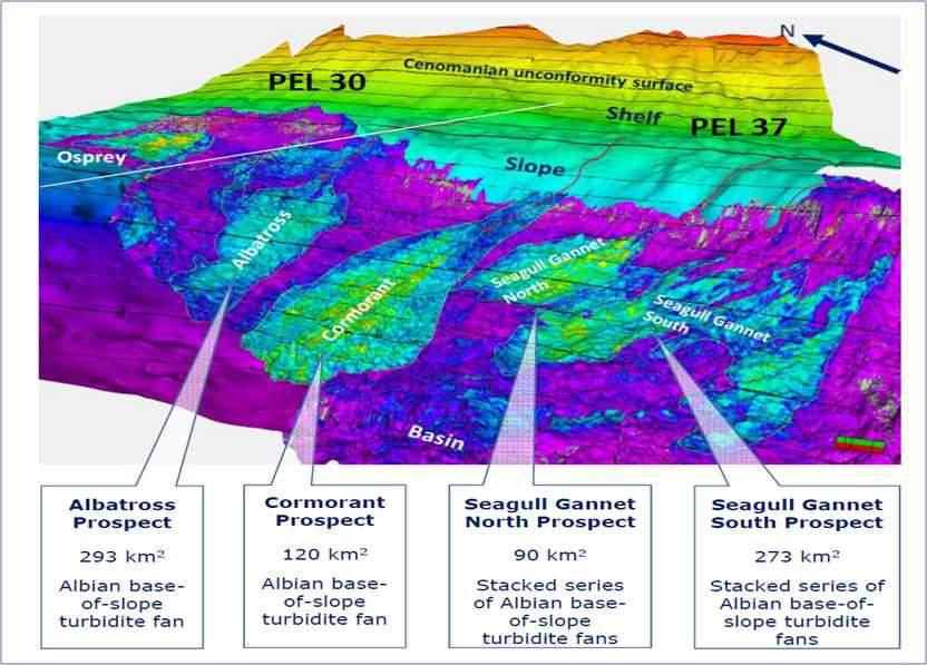 oil-generating source rocks Eco-Atlantic Prospects: Large basin-floor fans defined from 3D seismic amplitudes with areas comparable to supergiant fan discoveries in Brazil and