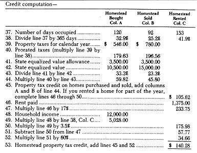 Figure for 206.32 Note: Veterans renting a homestead subject to a service fee in lieu of property taxes should enter their share of the service fee on line 47 instead of 17% of rent paid.