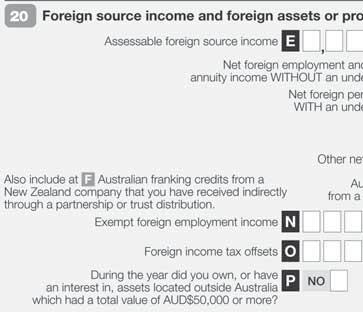 DDD DDD DDD Foreign assets As you work through question 20 in the TaxPack 2009 supplement (on page s20 of that supplement), you will come to Part I (about assets outside Australia).