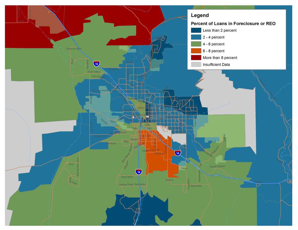 Oregon Tucson Area Data Data Maps Maps Areas Affected by Concentrated Foreclosures
