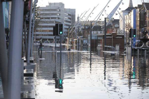 Project example Cork City is prone to both tidal and fluvial flooding Under current scenario extensive tidal flooding occurs for the 1% event with large areas of Cork City Centre, affected Fluvial