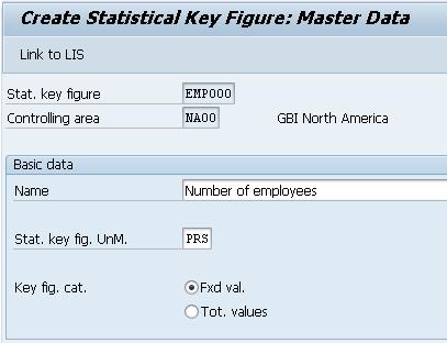 Step 2: Create Statistical Key Figure Task Create a new statistical key figure. Short Description Create a new statistical key figure.
