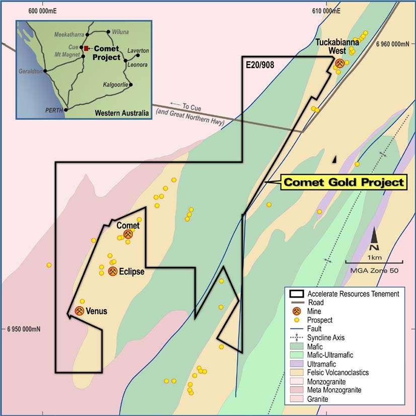 ACCELERATE RESOURCES LIMITED Independent Technical Assessment Report Tasmanian And West Australian Mineral Assets 5 Comet Project, Western Australia 5.