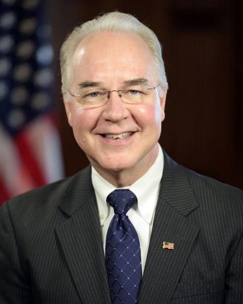 Administrative Action Tom Price, MD New Secretary of Health and Human Services (HHS) Orthopedic Surgeon US Congressman from Georgia since 2005 Long championed a plan of tax credits,