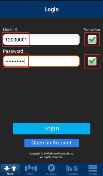 Login 1. Tap the LION Binary icon on your Android mobile and open a Login page.