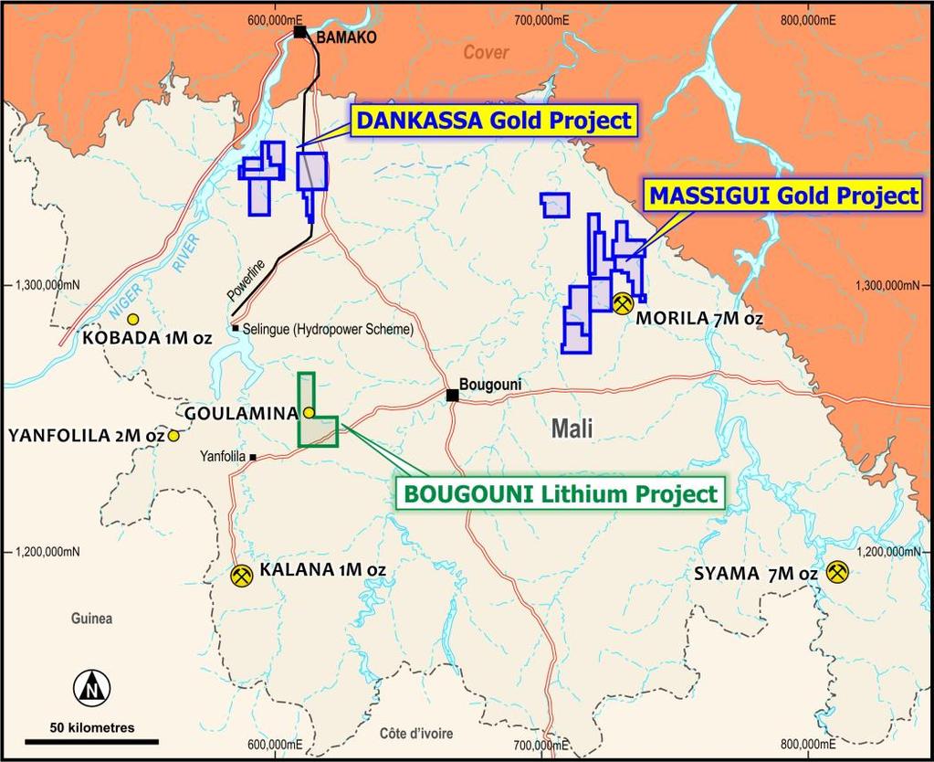 detailed mining studies at its 100% owned Bougouni Lithium Project in southern Mali * The potential quantity