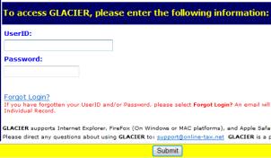4. On the login screen, enter the UserID and Password that was provided in the e-mail, and then click Submit. 5.