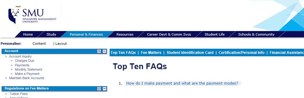 11 User Guide for Students 3.3.3 Checking your VISA or MasterCard Payment Status a.